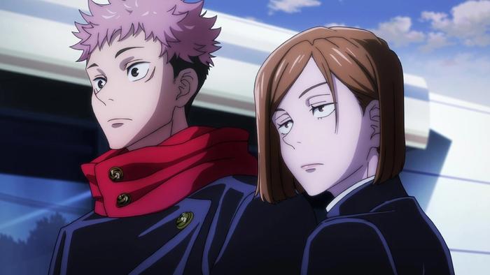 Yuji Itadori and Nobara Kugisaki in Jujutsu Kaisen. Photo from MAPPA.