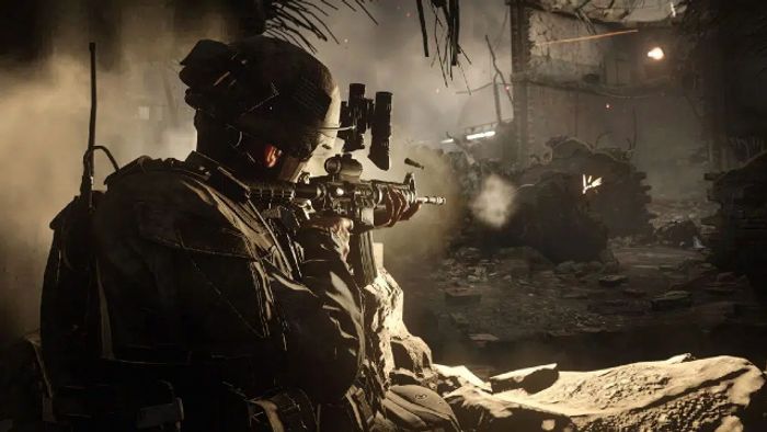 Image showing Modern Warfare player aiming down sights