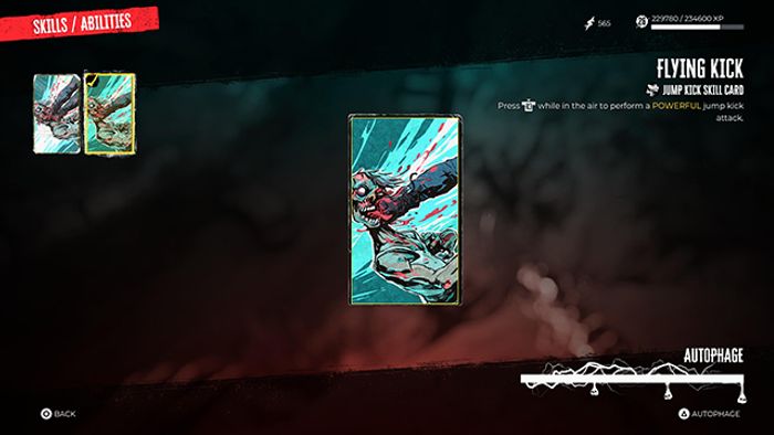 Screenshot showing Dead Island 2 Flying Kick Skill Card 