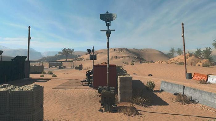 Warzone 2 UAV Tower standing near shipping container