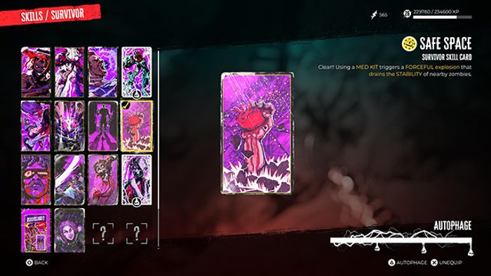 Screenshot showing Dead Island 2 Skill Card