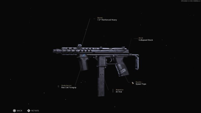 TEC-9 Black Ops Cold War With Attachments Showing