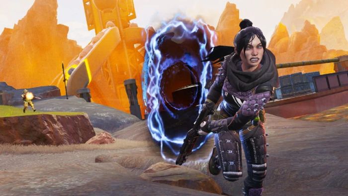 Image of Apex Legends character moving away from portal