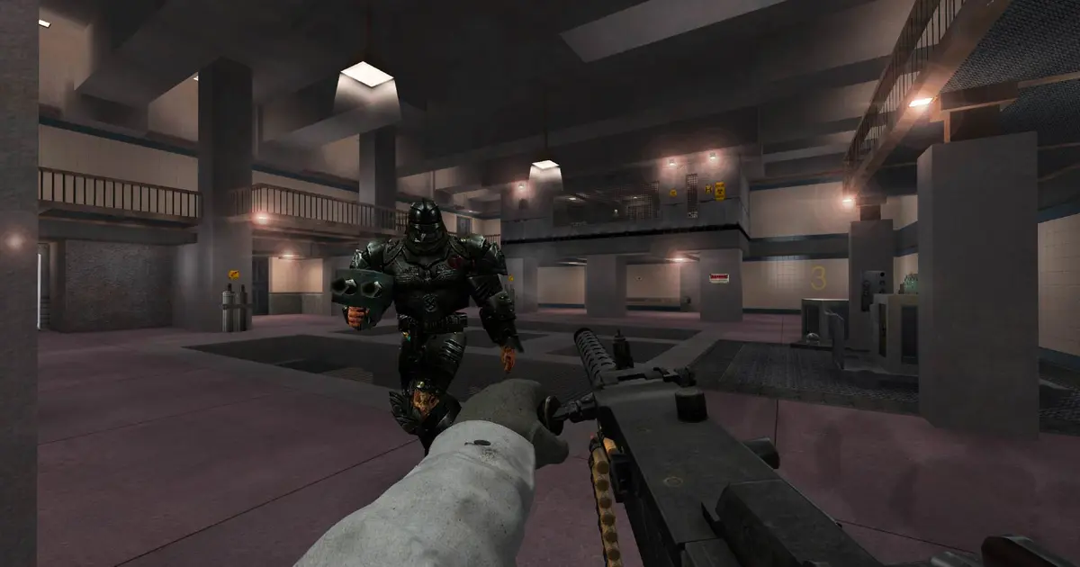 The player is about to shoot someone in this Wolfenstein game