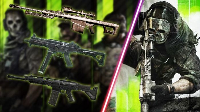 Classic CoD guns on green background