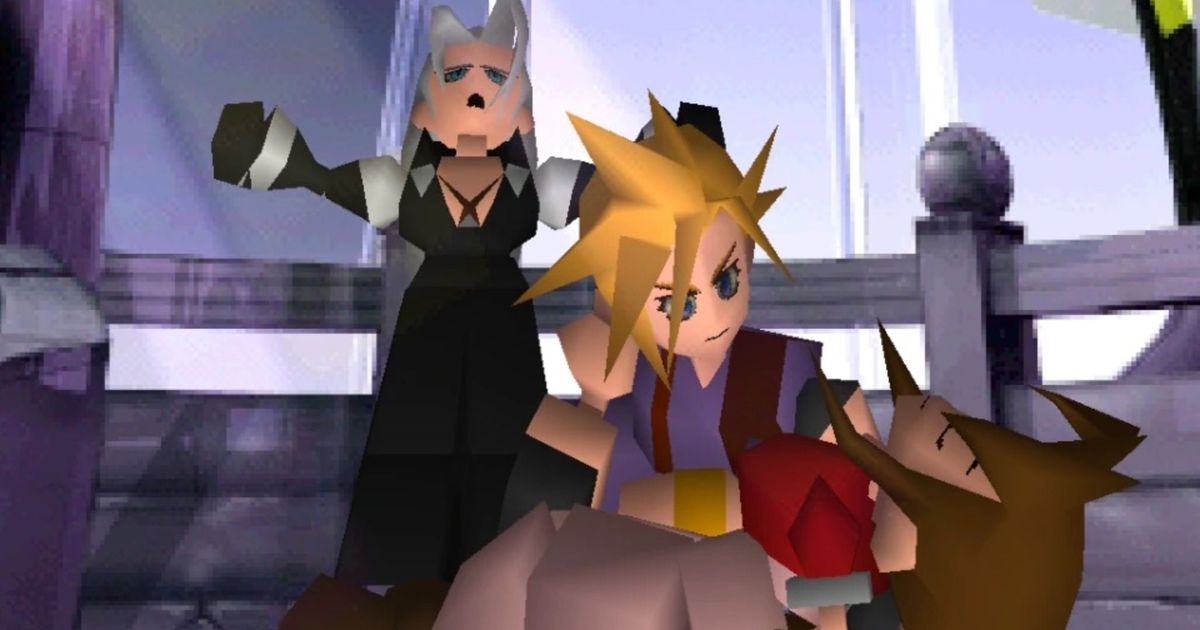 Aerith dies in Cloud's arms in Final Fantasy VII