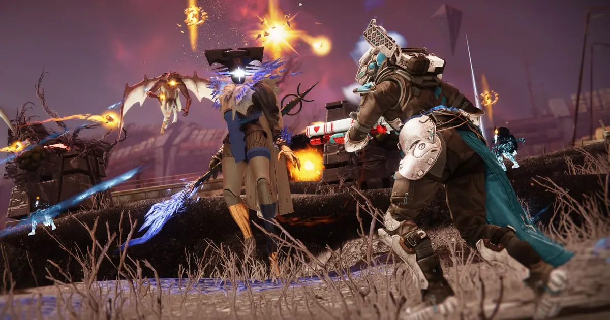 A Titan character fighting Dread enemies in the Overthrow activity to complete Alone in the Dark in Destiny 2 The Final Shape.