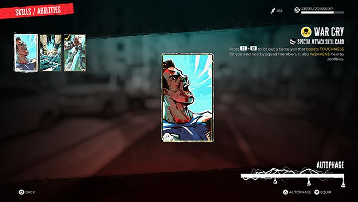 Screenshot showing Dead Island 2 War Cry card