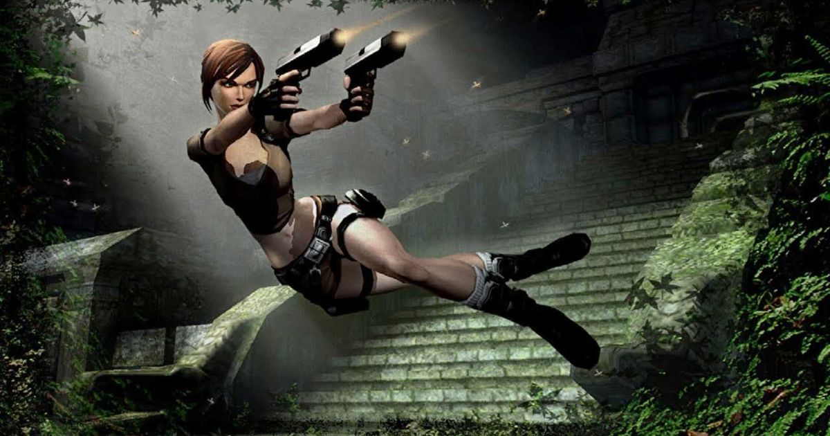 Lara Croft shoots people in Tomb Raider: Legend