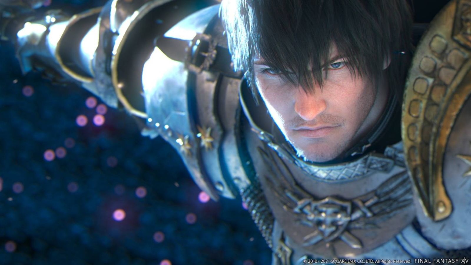 Close up of a man in armor in Final Fantasy 14