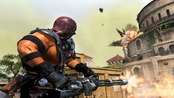 Image showing Warzone player firing a minigun