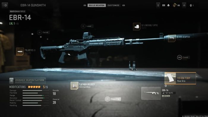 EBR-14 Modern Warfare 2 marksman rifle