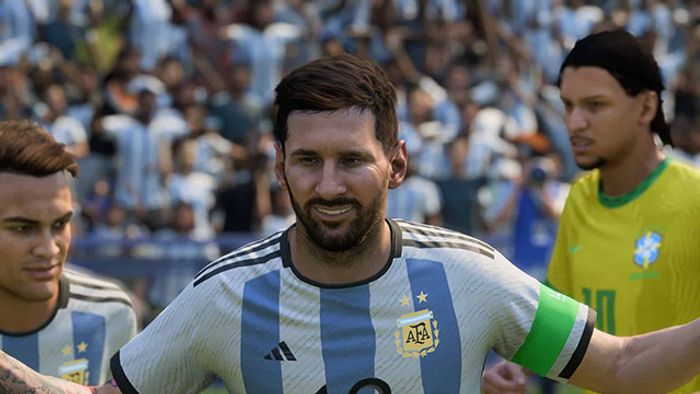 Screenshot of Lionel Messi wearing Argentia shirt in FIFA