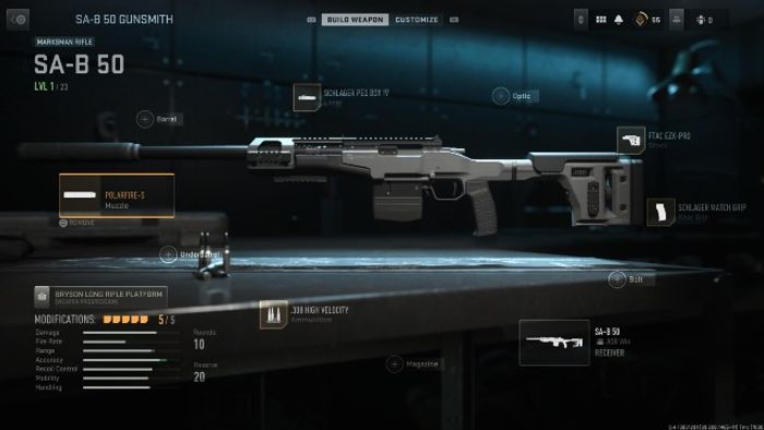 Modern Warfare 2 SAB 50 marksman rifle