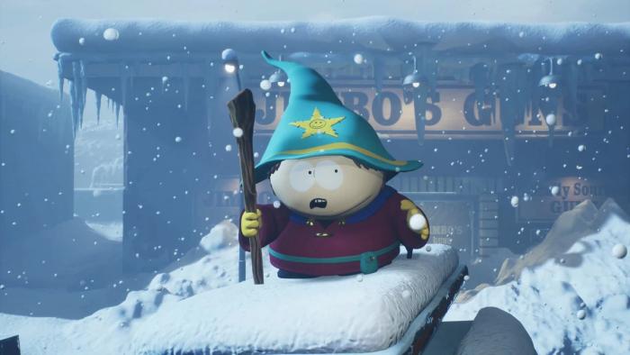 South Park Snow Day character holding stick in its hand