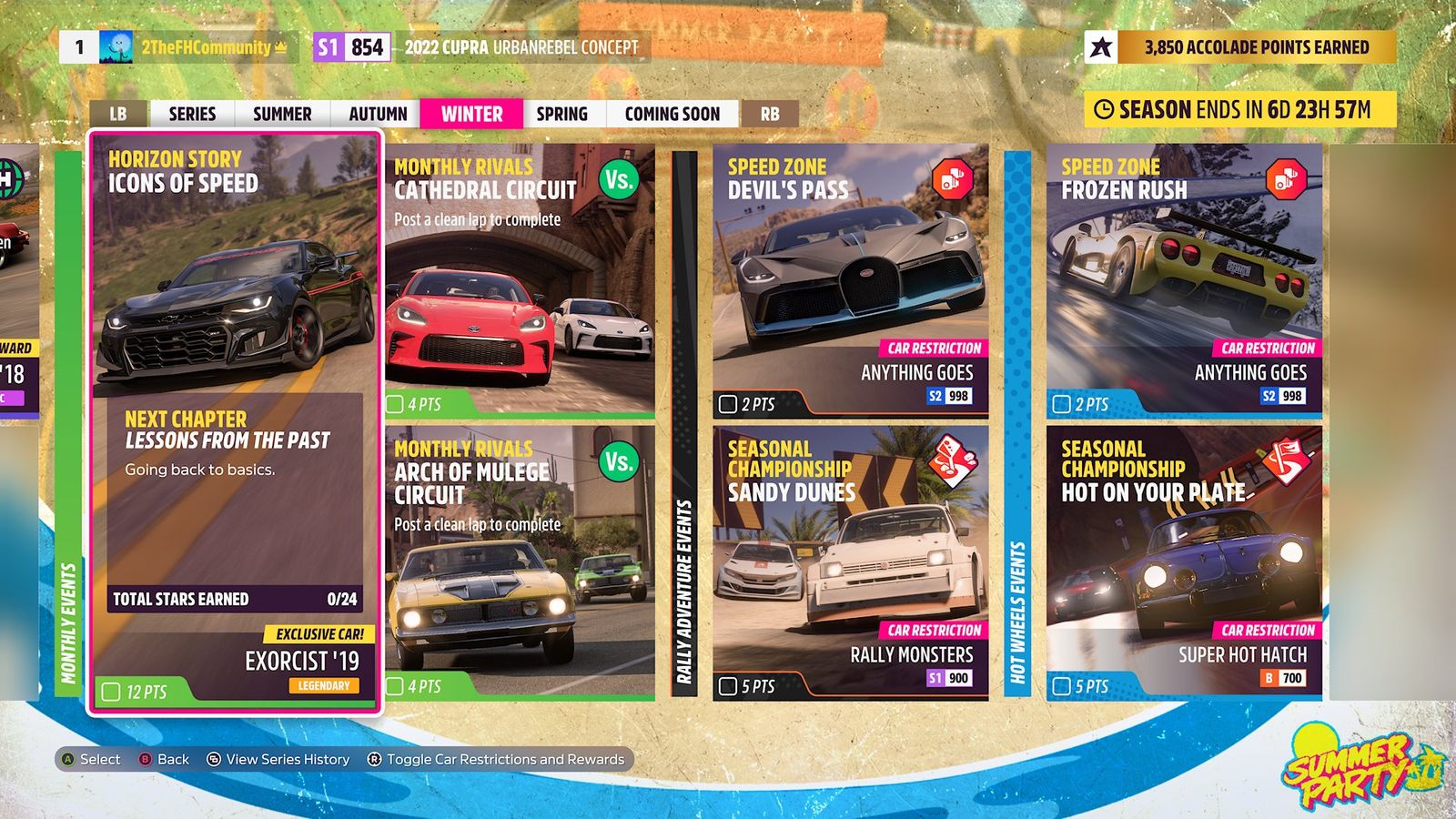 Forza Horizon 5 Summer Party Winter festival playlist