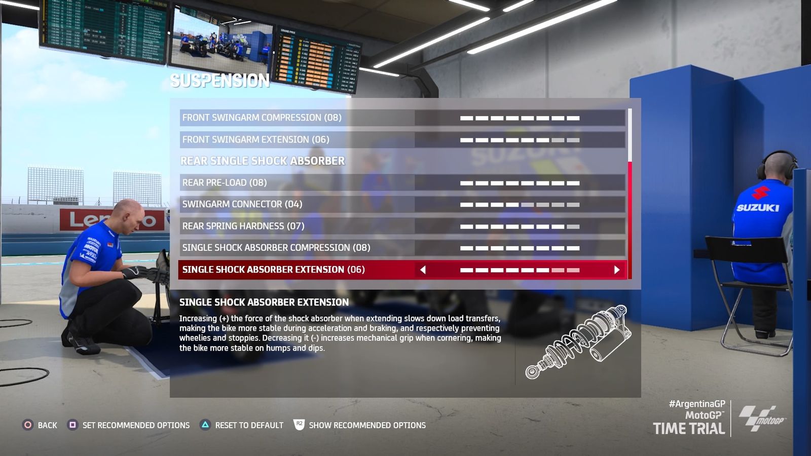 MotoGP 21 Argentine GP Setup Suspension 2 min