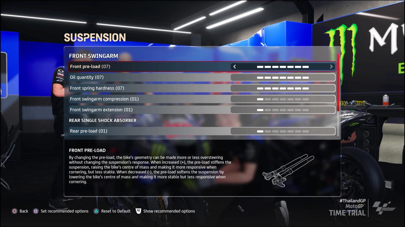 MotoGP 21 Qatar Setup Suspension