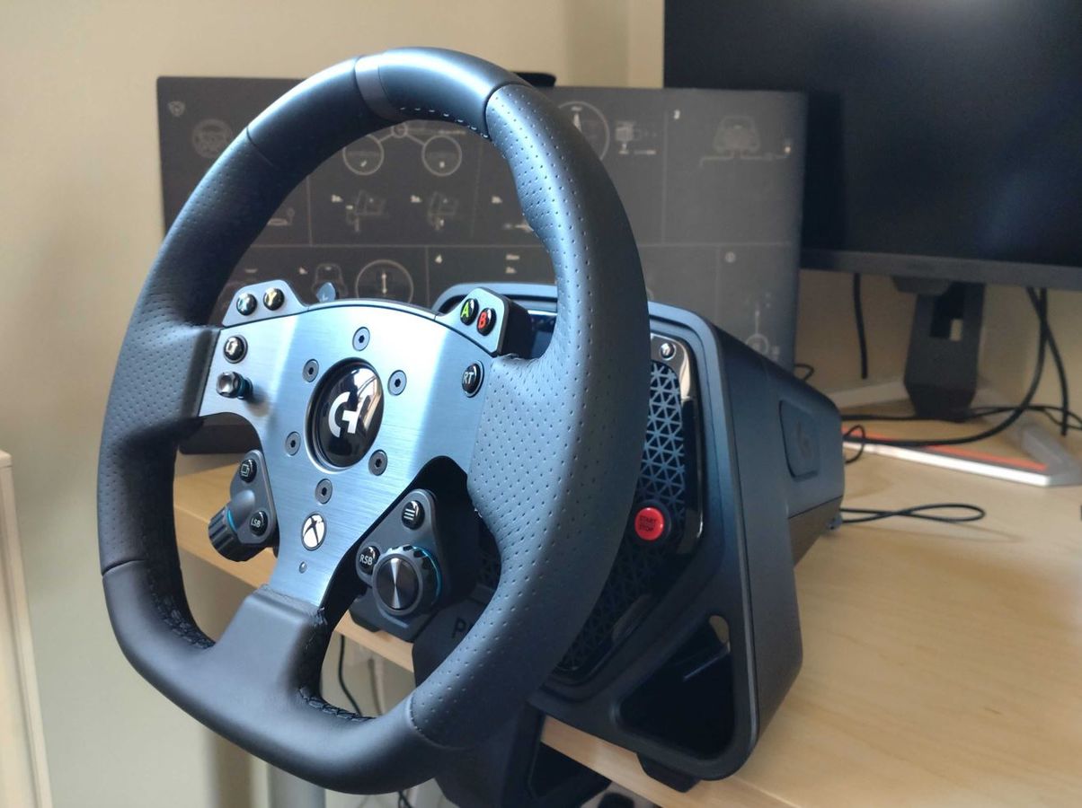 Logitech G Pro Wheel on desk