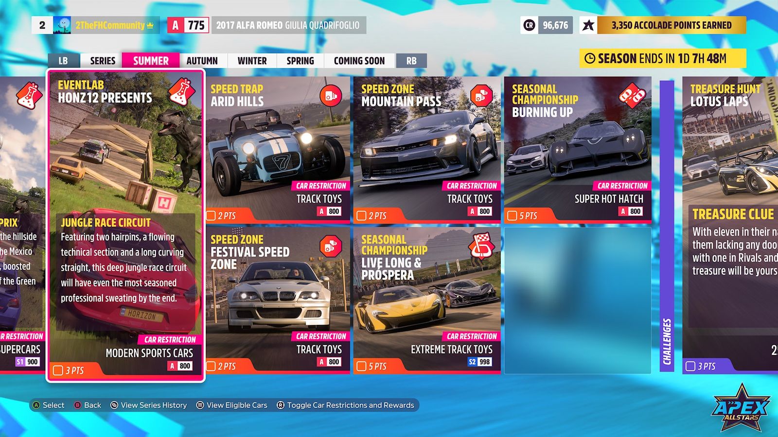 Forza Horizon 5 Apex Allstars Summer playlist