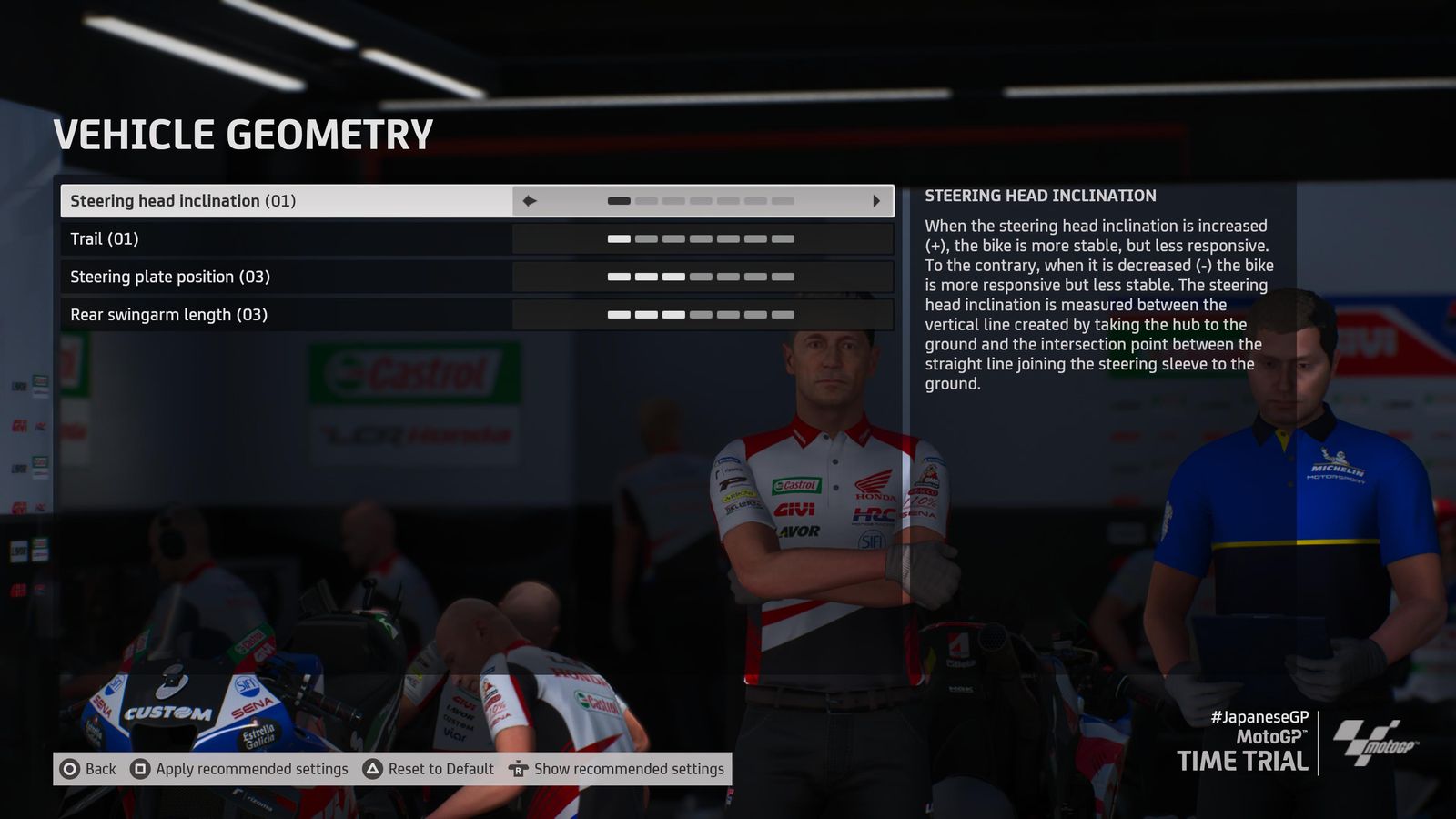 MotoGP 23 Japan setup Vehicle Geometry