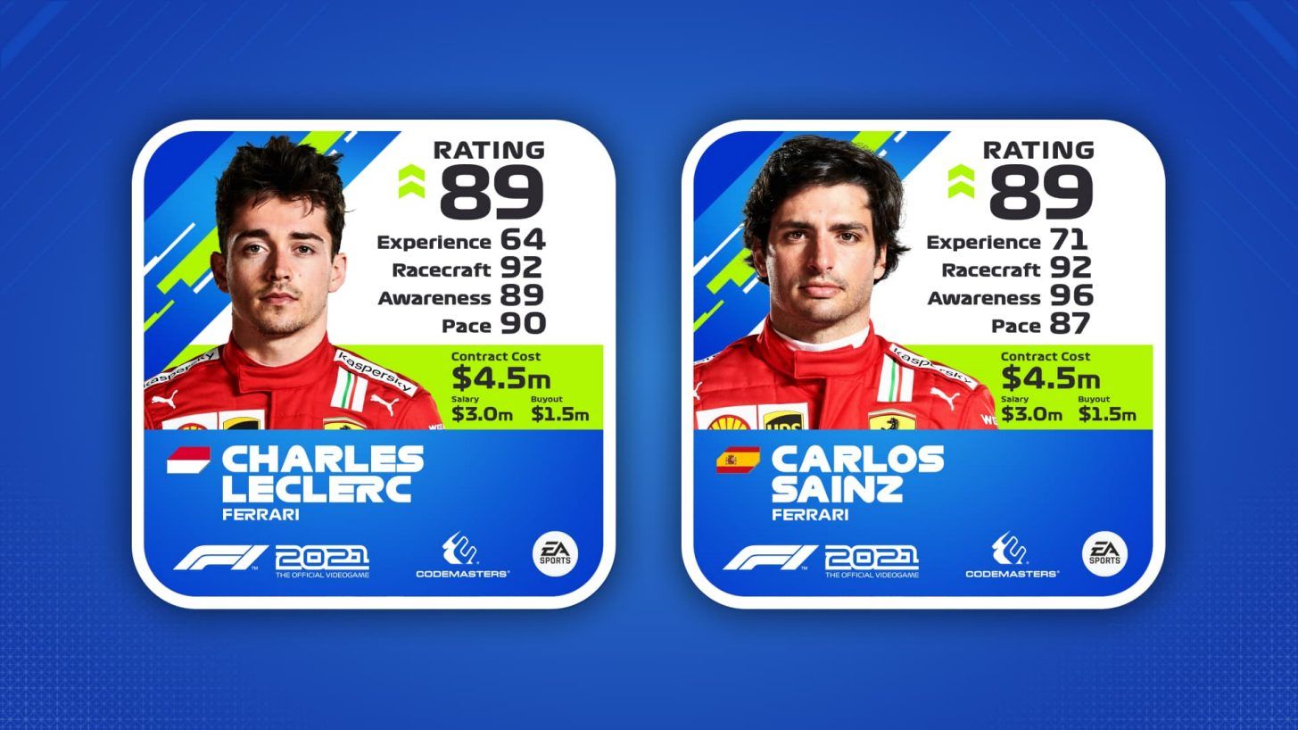 F1 2021 Sainz Leclerc upgrades