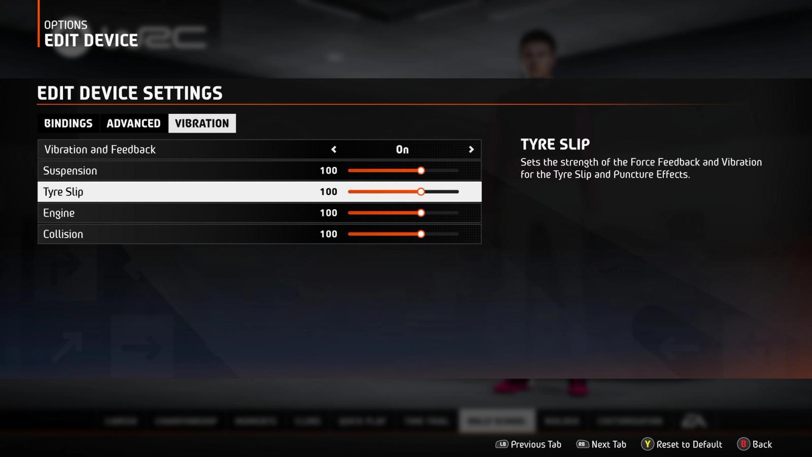 EA Sports WRC change controller settings