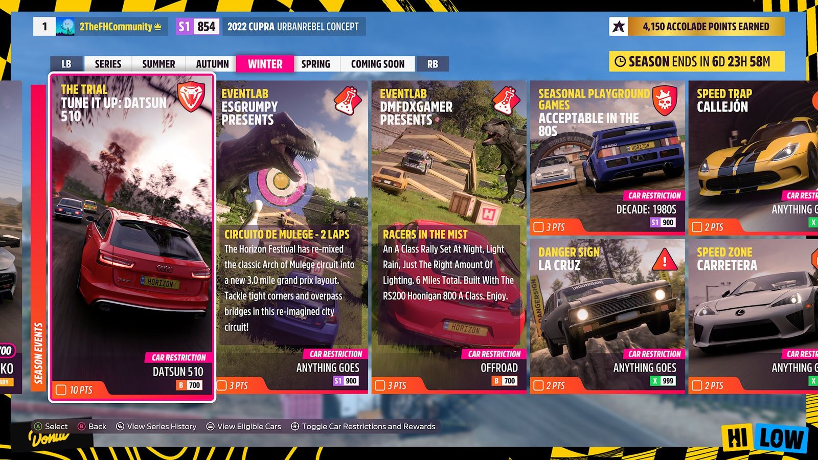 Forza Horizon 5 Upgrade Heroes Winter Festival Playlist