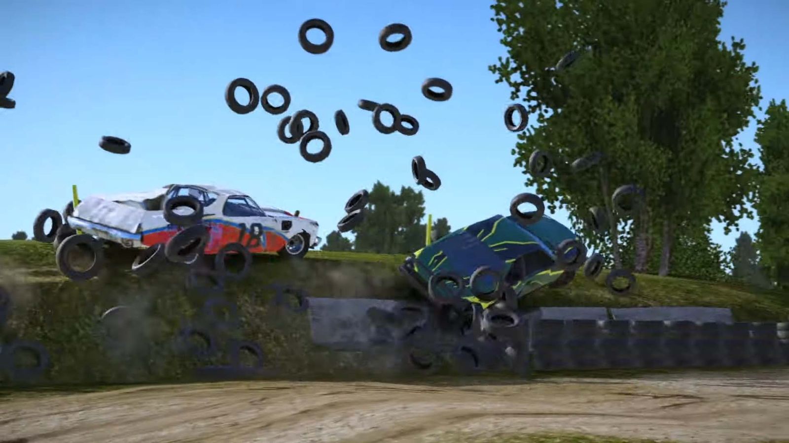 A screenshot from the Wreckfest Nintendo Switch release date trailer. 