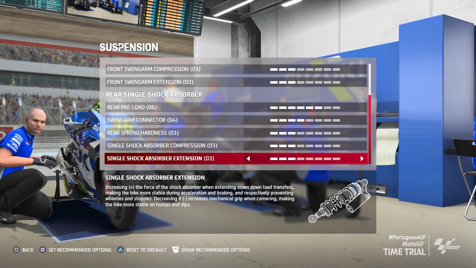 MotoGP 21 Portugal setup guide suspension 2