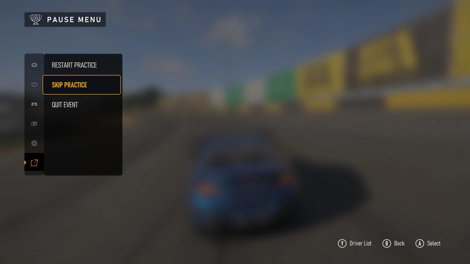 How to skip practice in Forza Motorsport