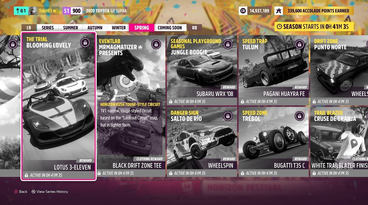 The challenges and rewards for Forza Horizon 5 Series 5 Spring