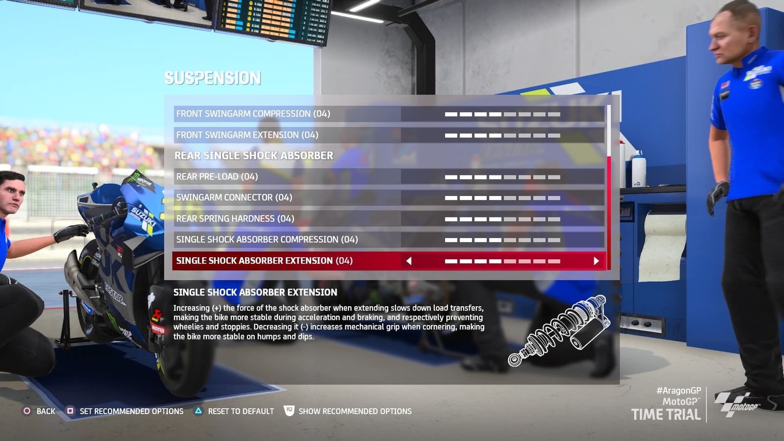 MotoGP 21 Aragon Setup suspension 2 min