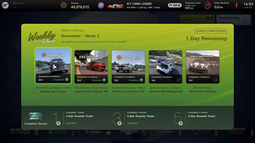 Gran Turismo 7 Spec II weekly challenges