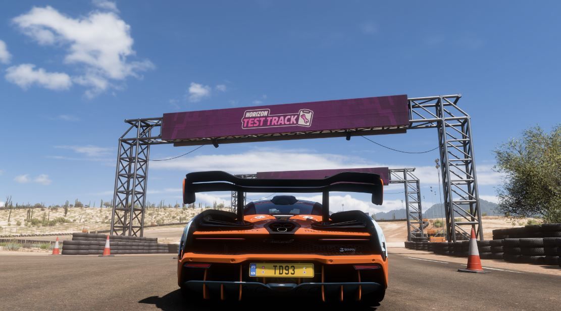 The Horizon test track banner in Forza Horizon 5