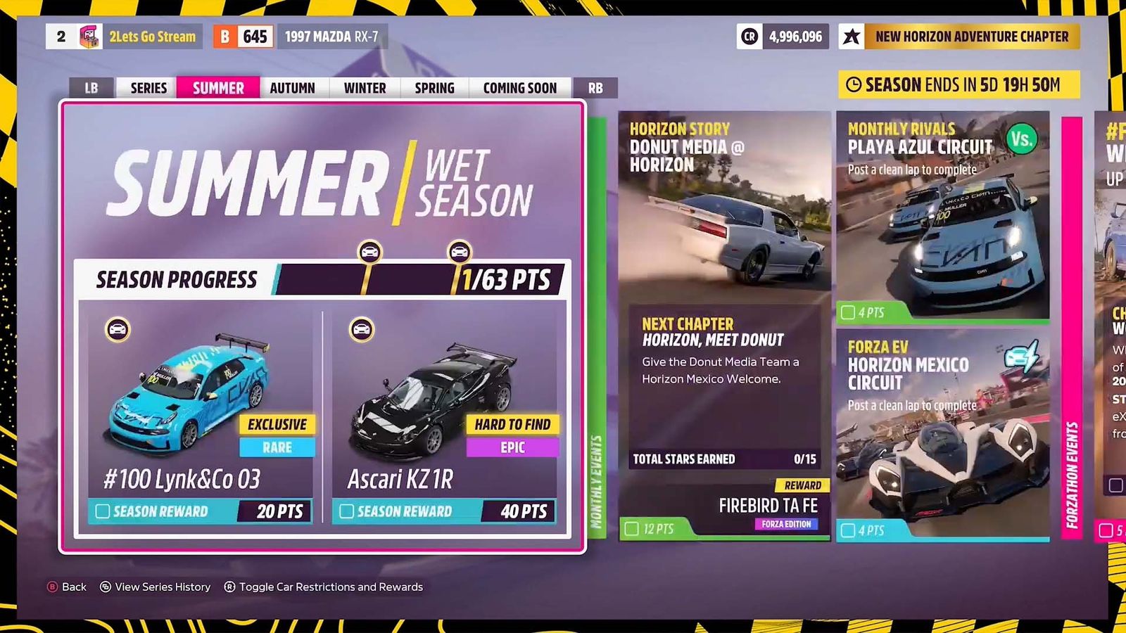 Forza Horizon 5 Donut Media Series Summer