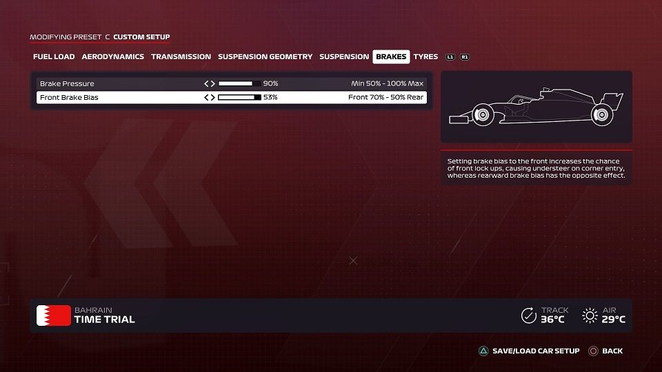 F1 2020 best possible setup brakes