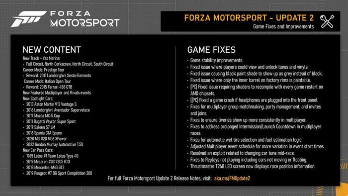 Forza Motorsport Update 2