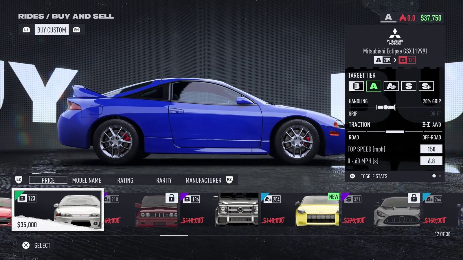 Need for Speed Unbound best starter car Mitsubishi Eclipse GSX