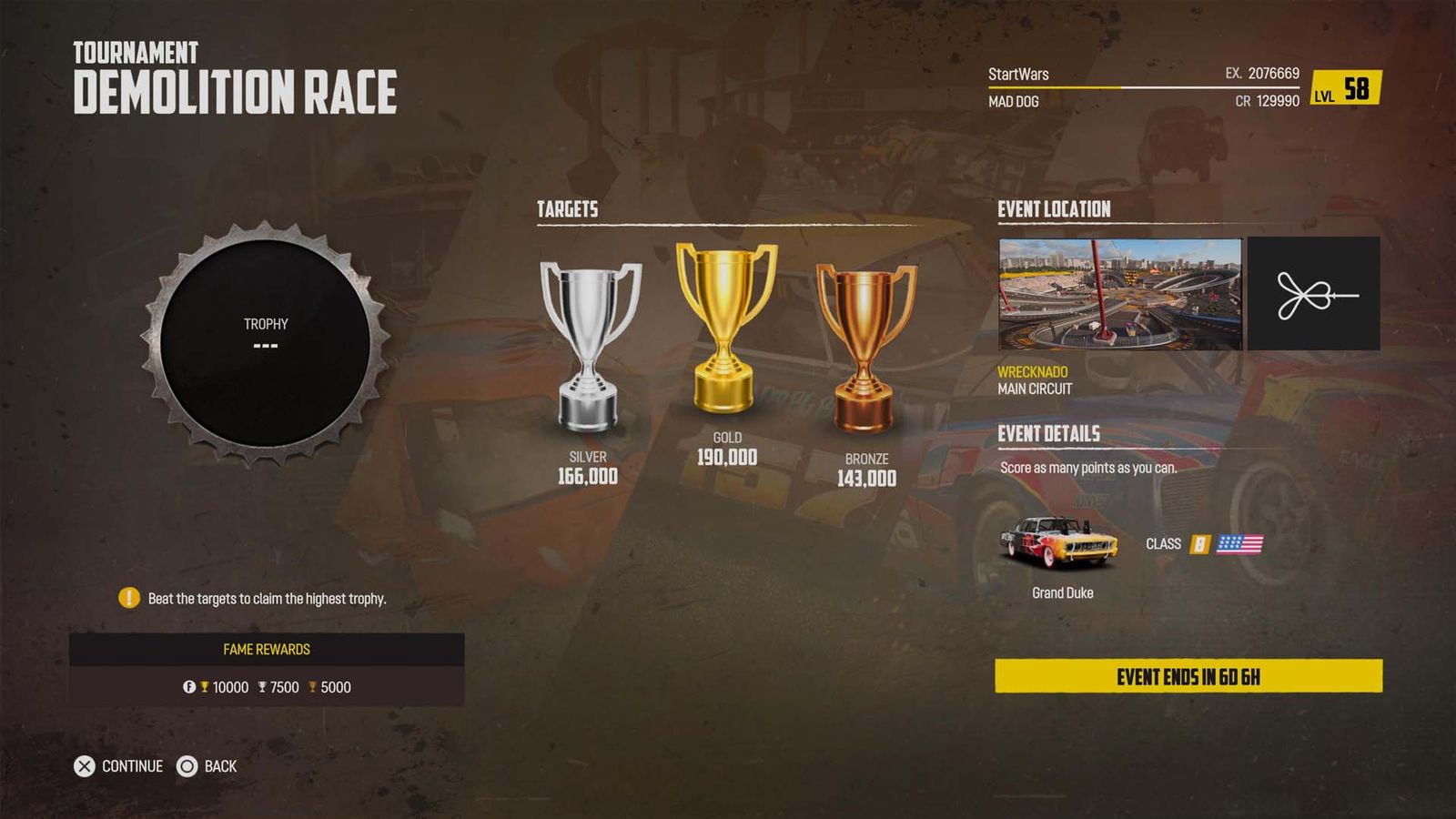 Wreckfest Solo Tournament Demolition Race