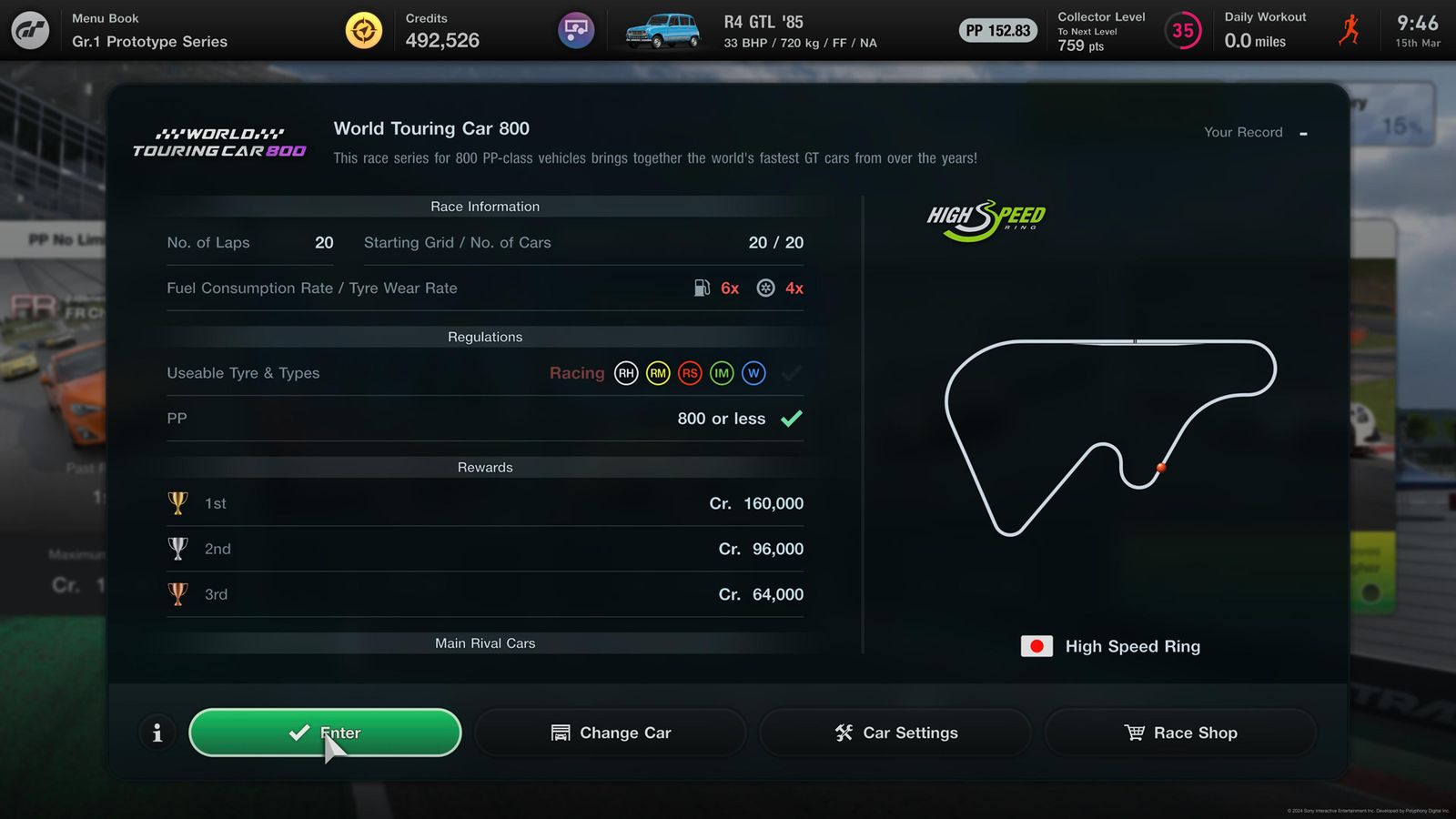 Gran Turismo 7 Weekly Challenges March Week 3 World Touring Car 800