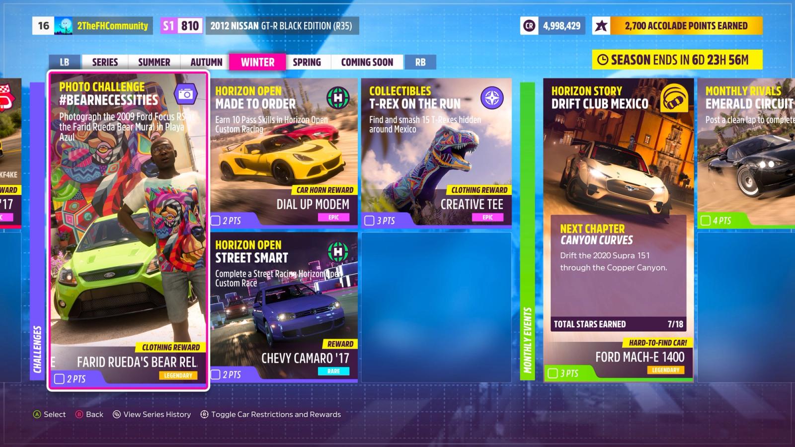 Forza Horizon 5 Series 6 Winter Festival Playlist