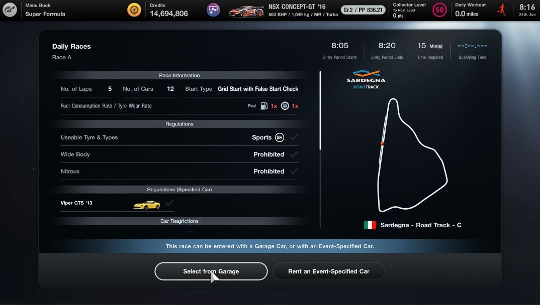 GT7 Daily Races 26 June Race A