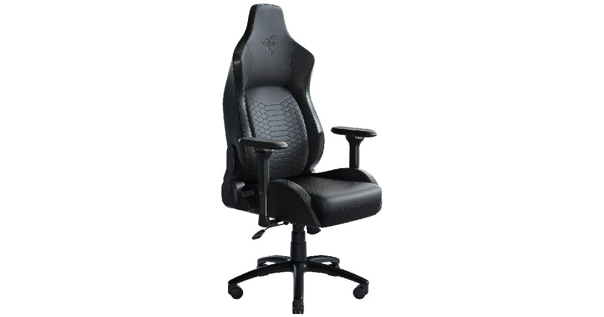 Razer Iskur V2 product image of an all-black office-style chair.