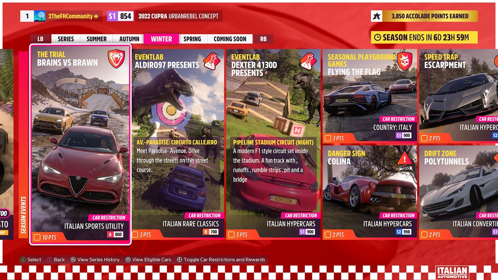 Forza Horizon 5 Italian Automotive Winter playlist