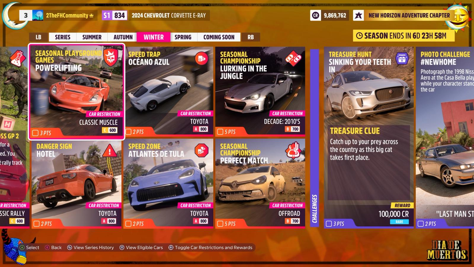 Forza Horizon 5 Dia de Muertos Winter festival playlist