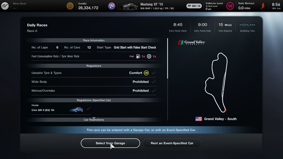 Gran Turismo 7 Daily Races 10 June Race A information sheet