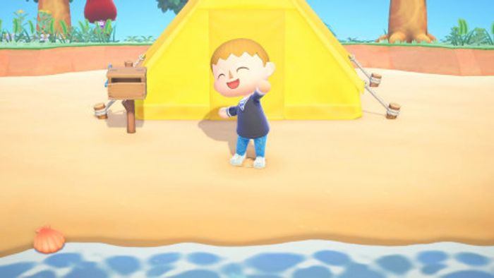 animal crossing new horizons tent set-up.