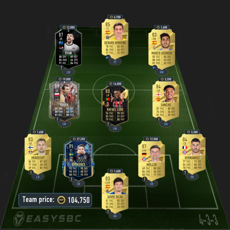 reus bundesliga tots moments sbc solution fifa 23 87-rated squad