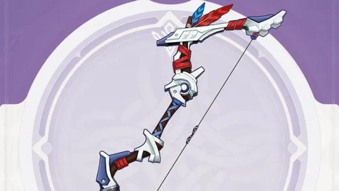 Image of predator bow color blue, white and red. 